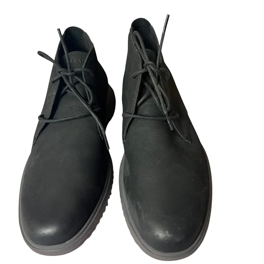Cole Haan Grand Modern Craft Chukka Boots Black Leather Men's‎ Size 11 M